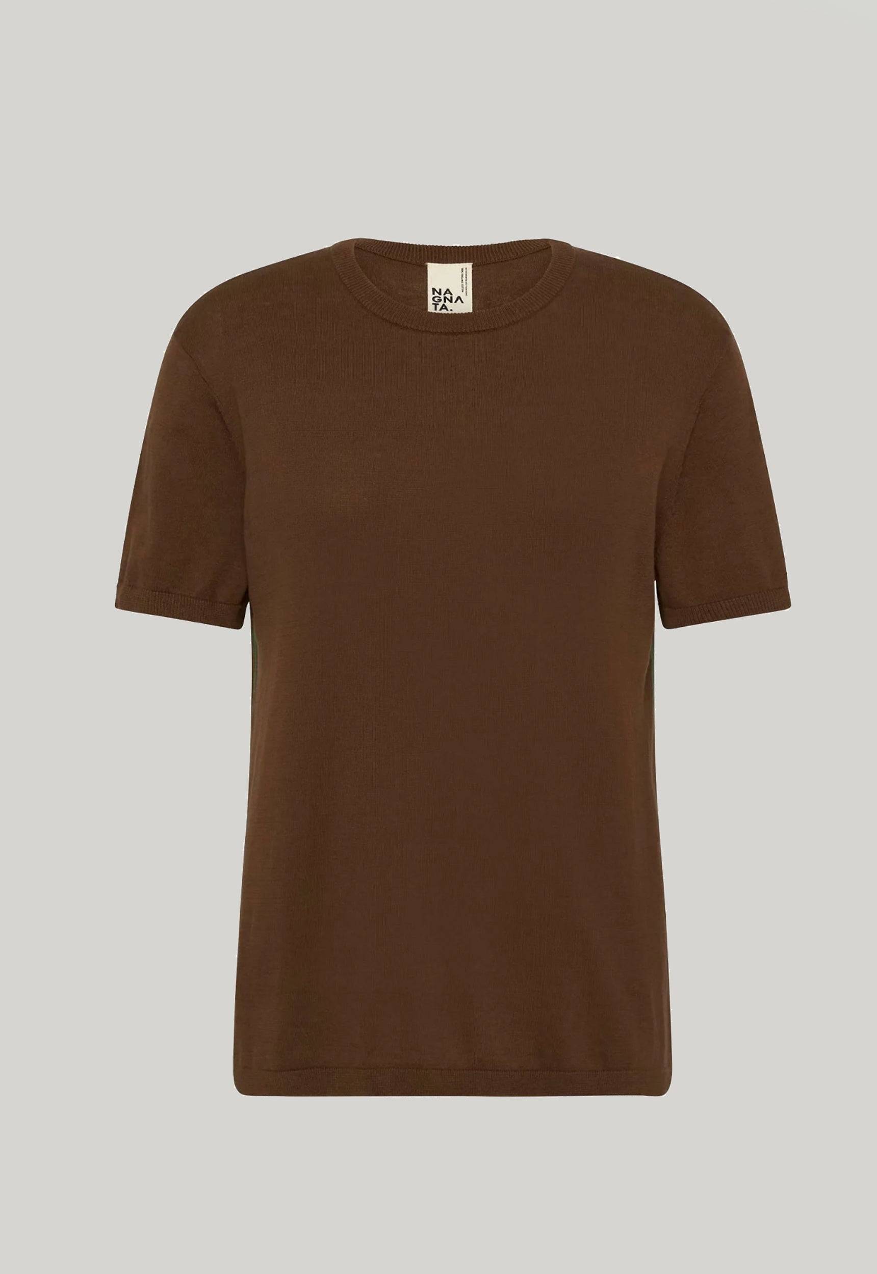 Jac+Jack NAGNATA HIGHLIGHTER TEE in Cacao/tropic Green